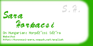 sara horpacsi business card